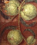 unknow artist, Details of Still Life with Peach Bough and Glass jar